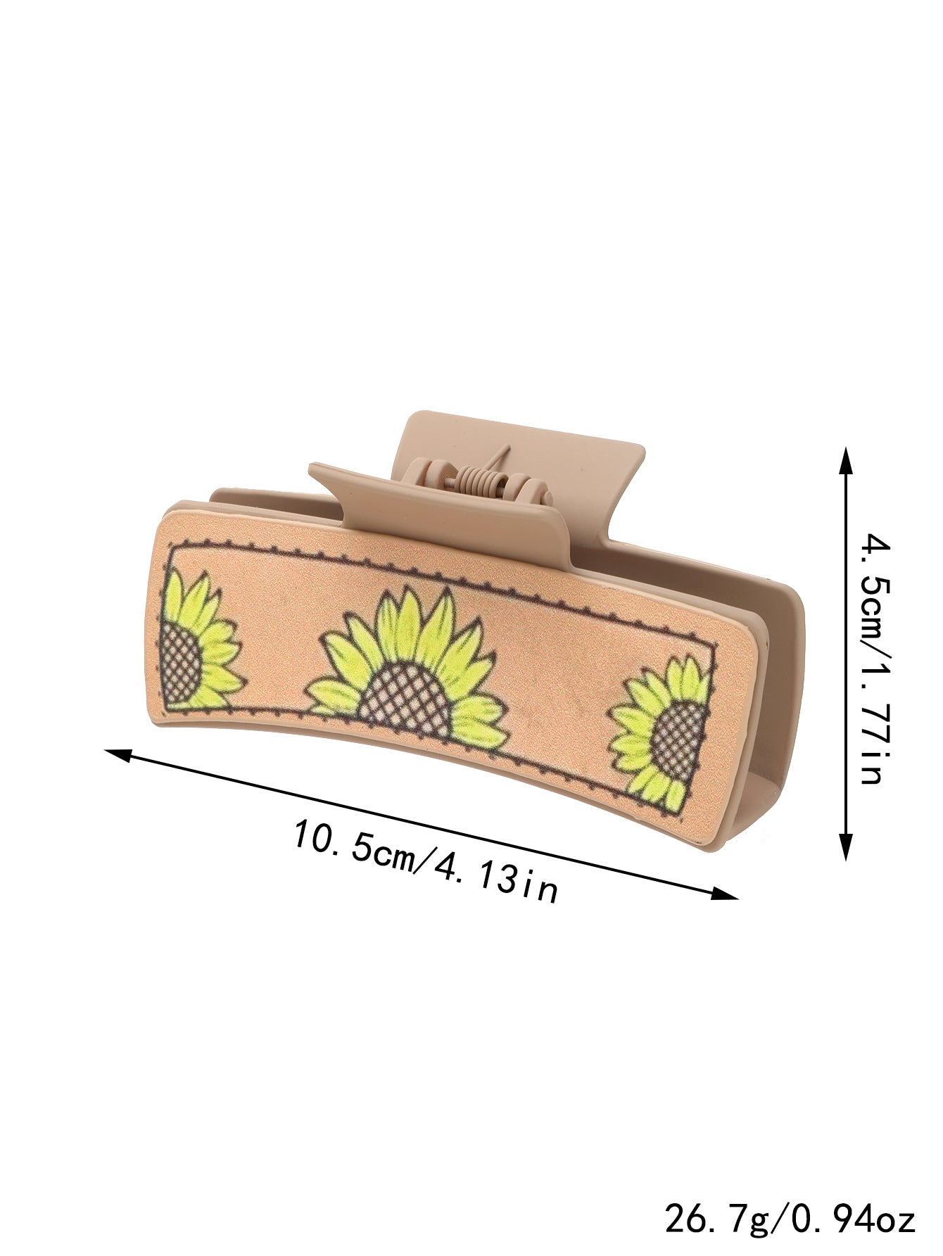 Wholesale Western Cactus Sunflower Faux Leather Hair Claw Clip Fashion Accessory Gift Boutique Resale
