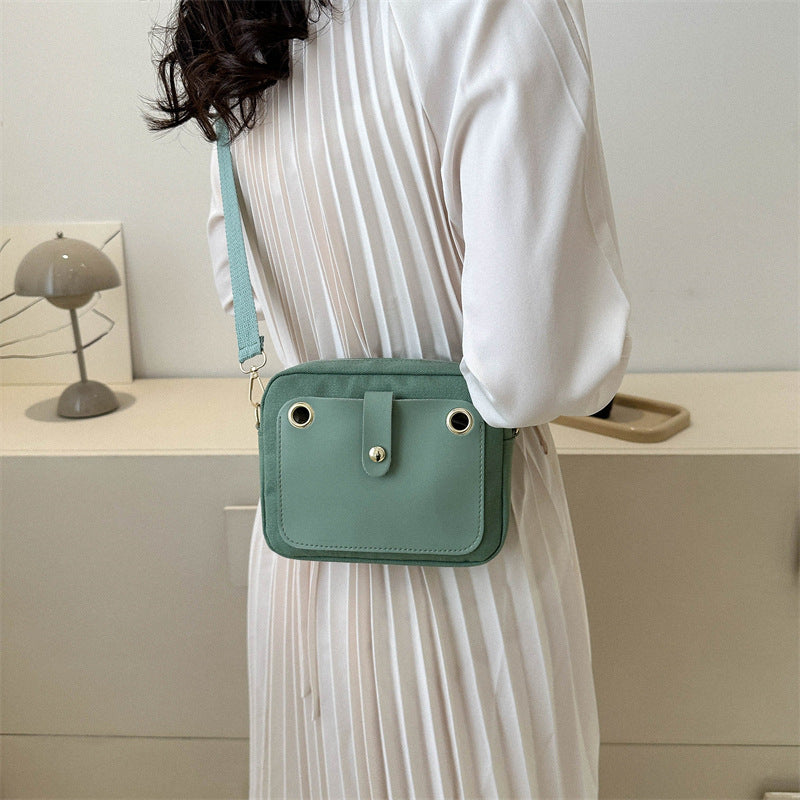 Wholesale Contrasting Color Cute Simple Canvas Shoulder Bag
