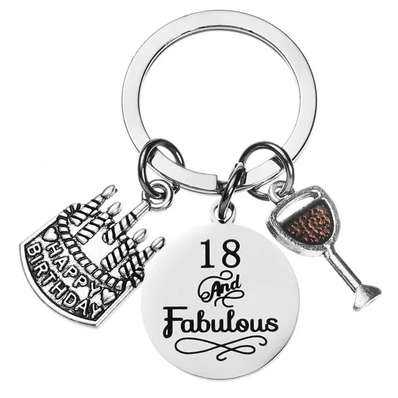 Wholesale Stainless Steel Birthday Gift Keychain