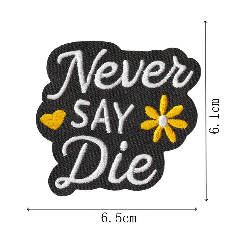 Wholesale Trendy Letter Quote Embroidered Patches No Sew Iron On DIY Accessory For Clothes Bags Towels 10 Pack