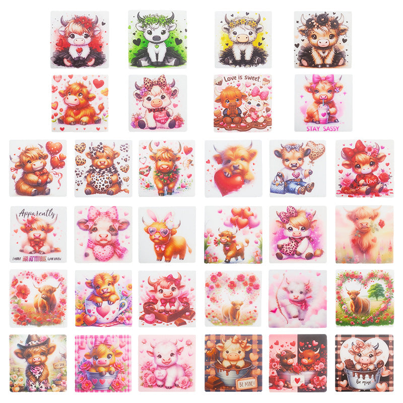 Wholesale Cow 20pcs Silicone Beads DIY Accessories