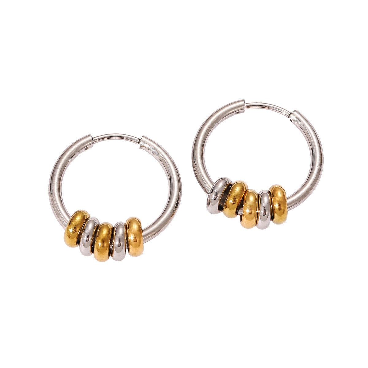 Wholesale Stainless Steel Earrings Gold Color Hoops Earrings