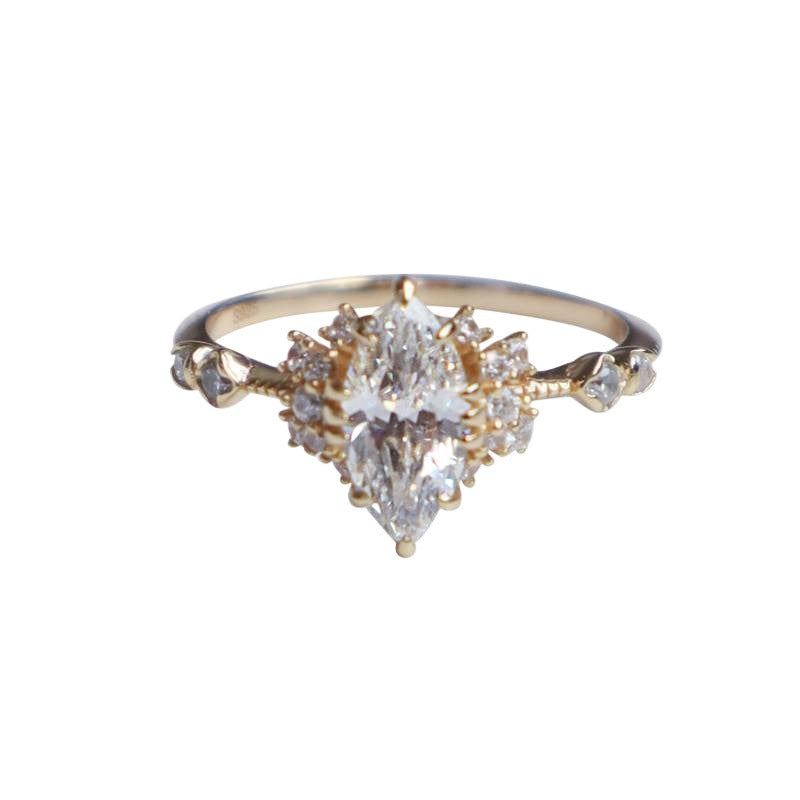 Wholesale Dream Wedding March Horse Eye High Carbon Diamond Ring