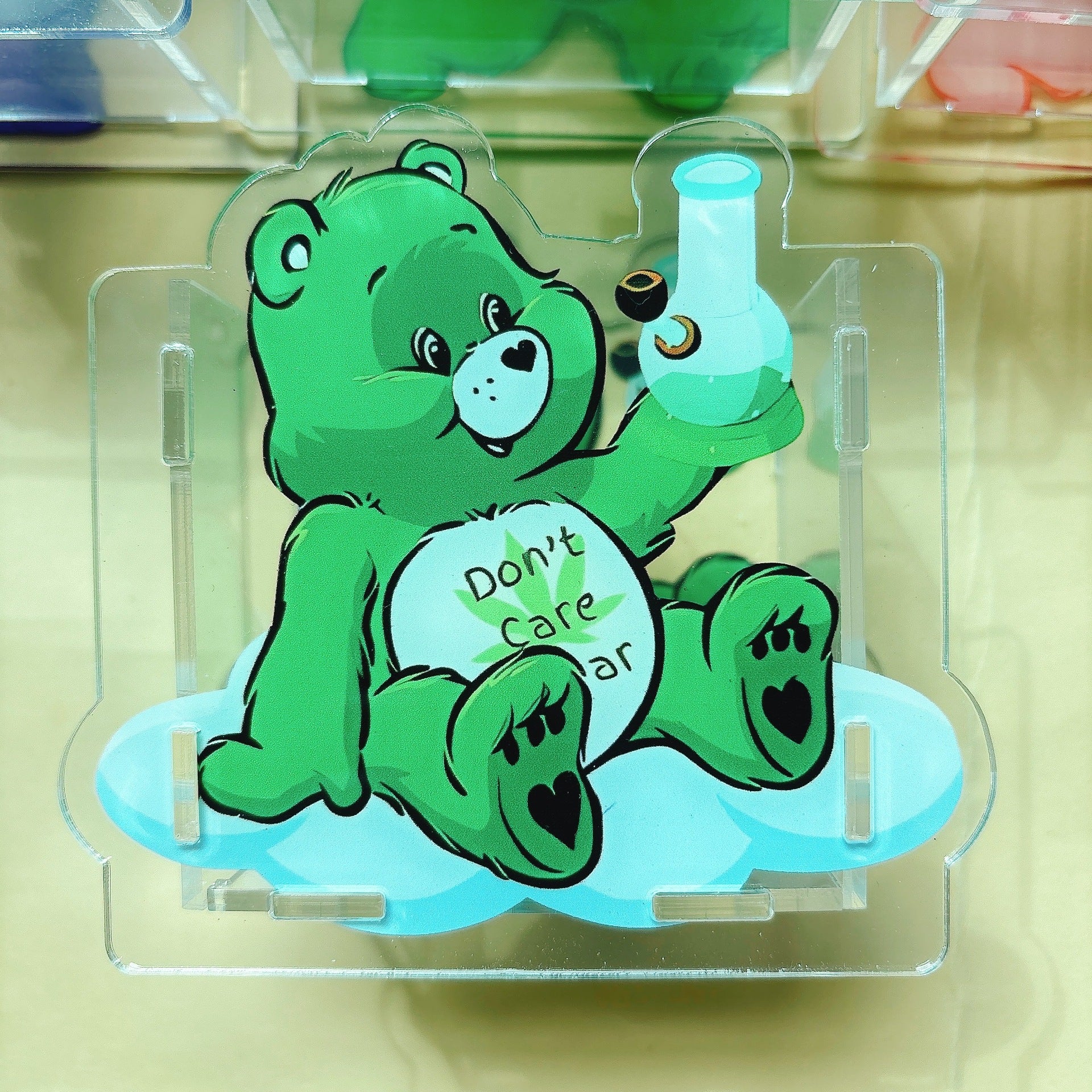 Wholesale Bear Acrylic Pen Stationery Box Creative Cosmetic Pen Storage 10cm