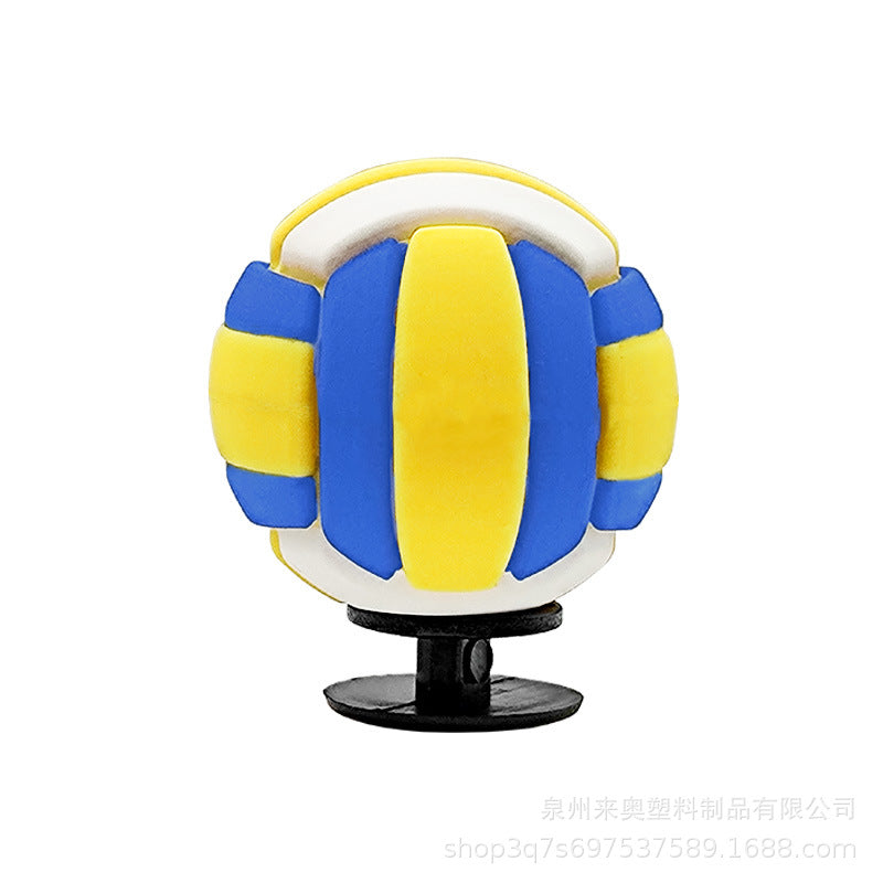 New 3D ball three-dimensional football hole shoes flower shoe buckle PVC basketball tennis football