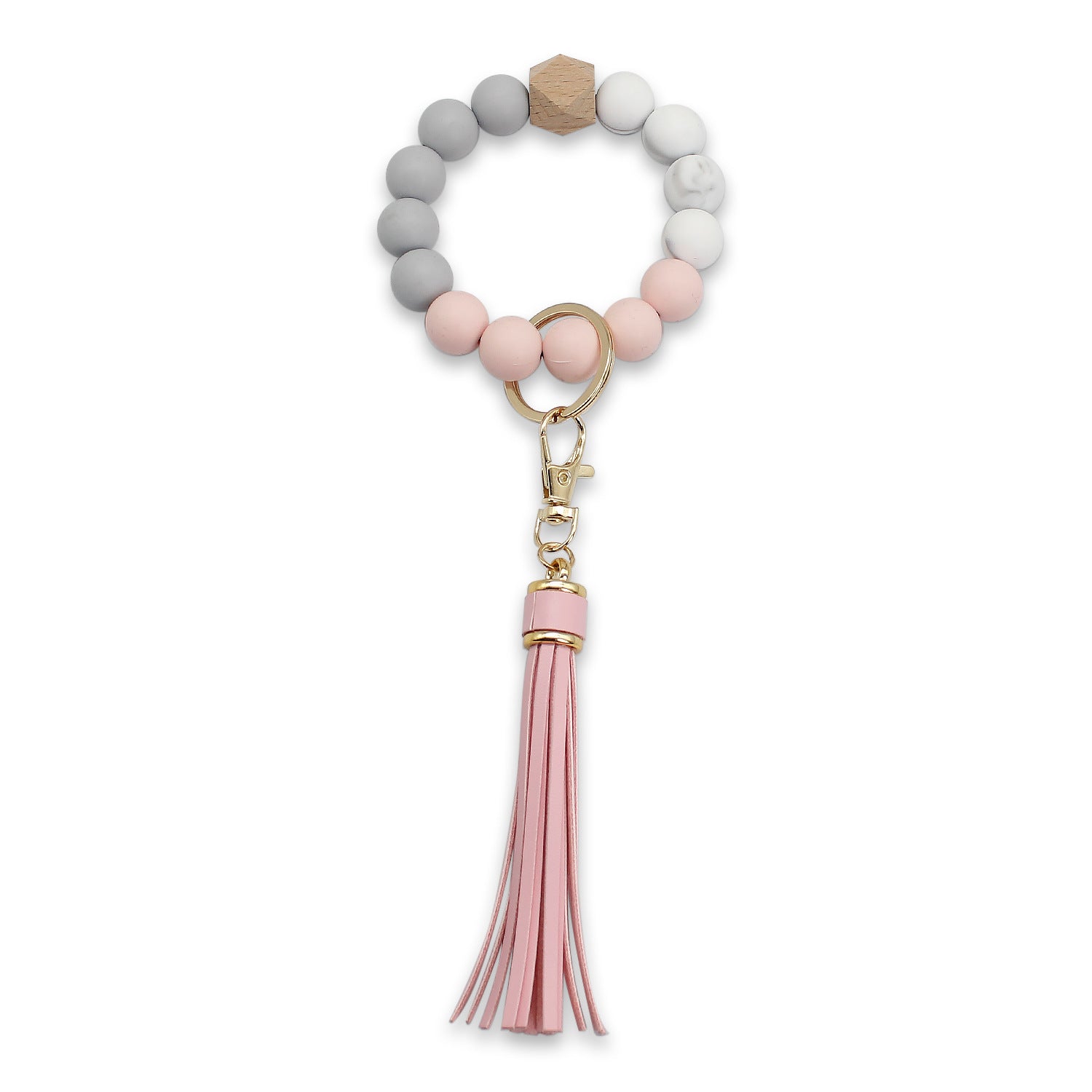 Wholesale Tassel Wood Beads Silicone Beads Wrist Keychain