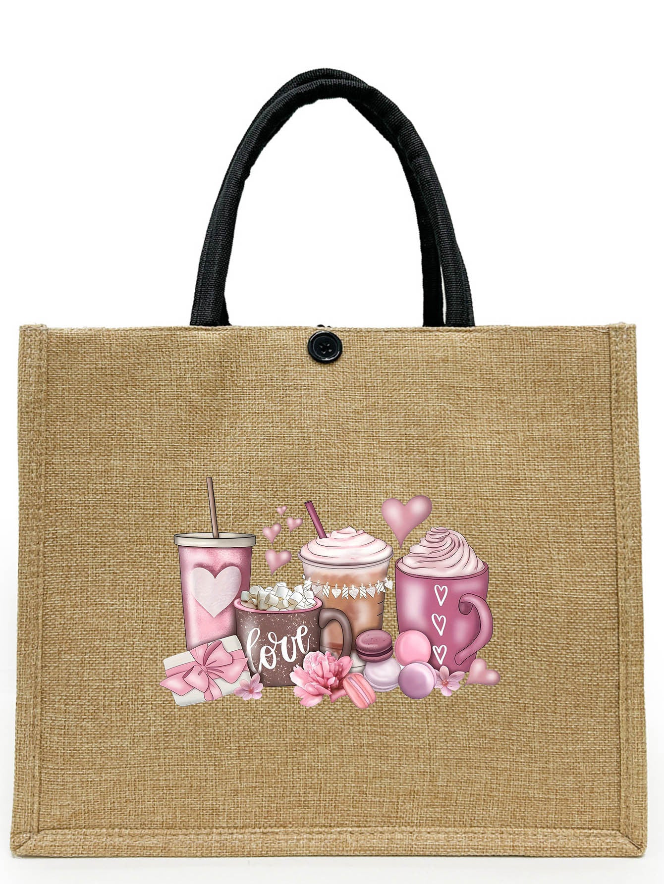 Wholesale Hot Valentine's Day Linen Tote Bag 2025 New Casual Eco-friendly Shopping Bag Large Capacity Handbag