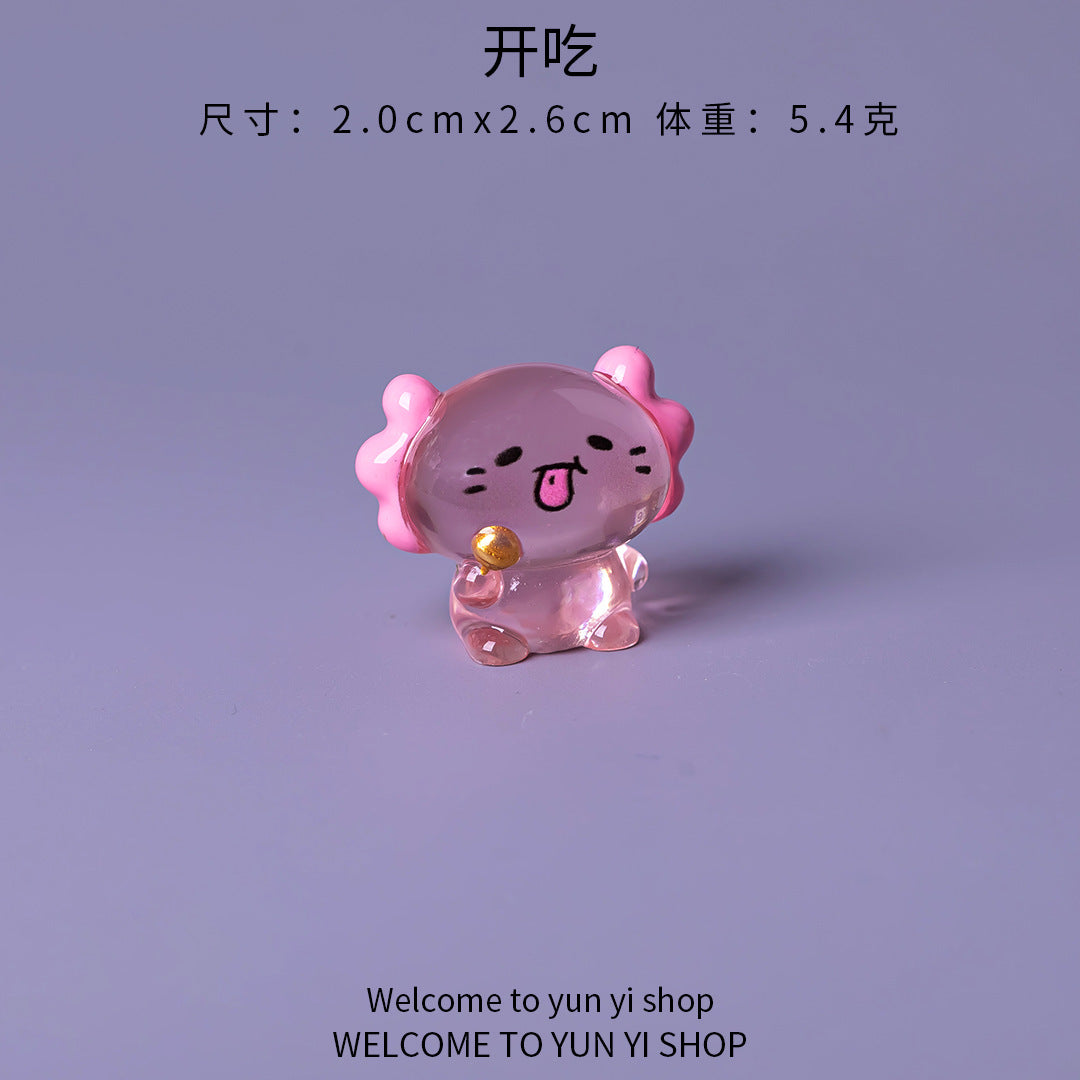 Wholesale Resin Cartoon Cute Transparent Hexagon Dragon Ornament Home Decor Gift Resale
