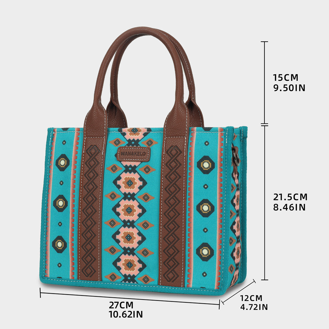 Wholesale Vintage Aztec Ethnic Style Tote Bag Bohemian Canvas Single Shoulder Diagonal Cross Bag