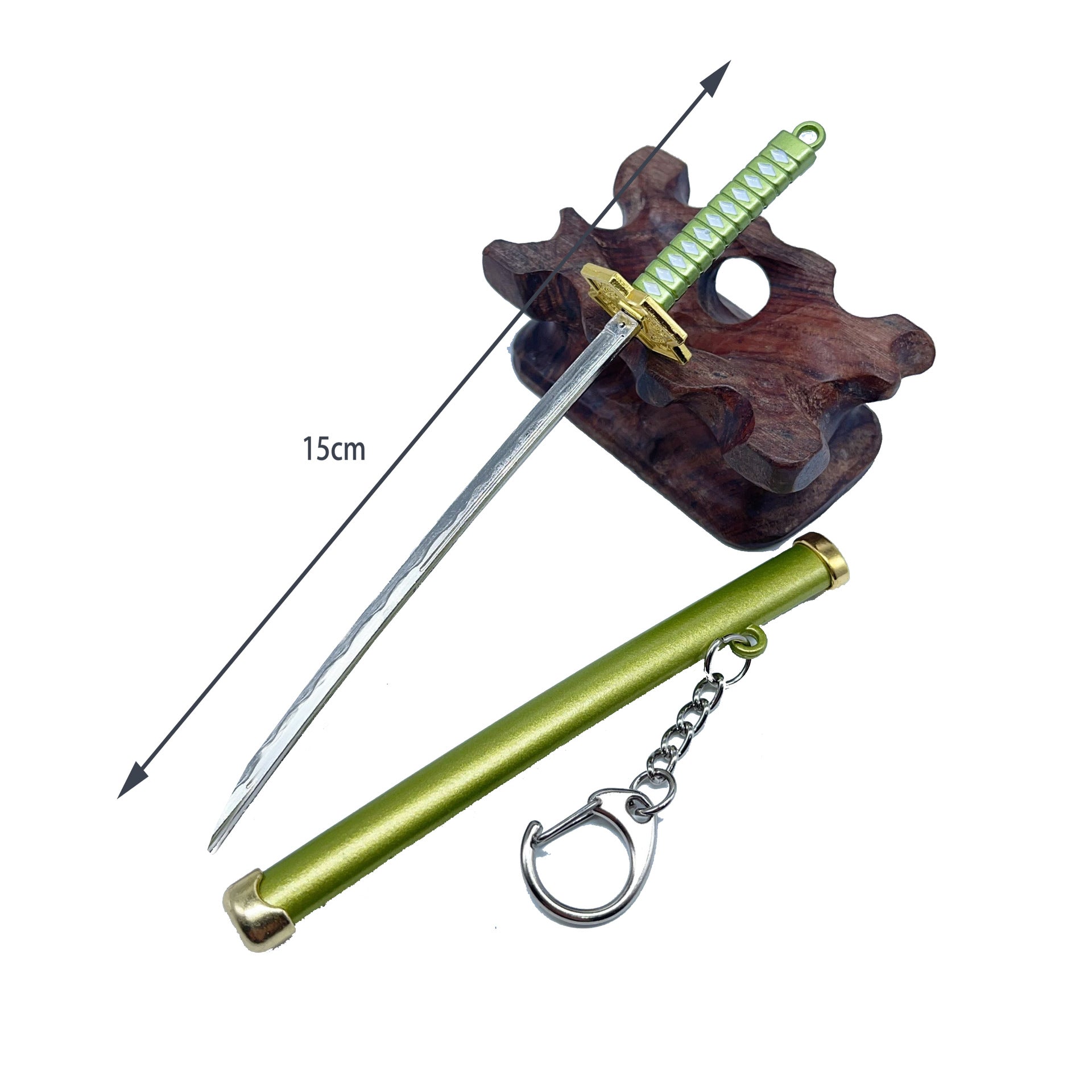 Wholesale One Piece Zoro Snow Knife Buckle Three Sword Style Scabbard Weapon Model Keychain
