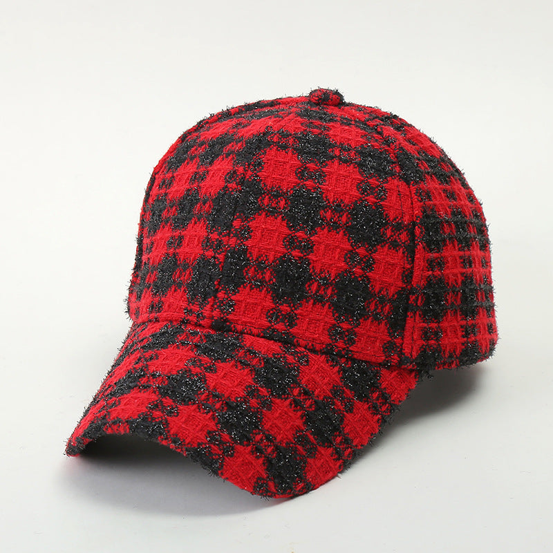 Wholesale Fabric Plaid Warm Baseball Caps