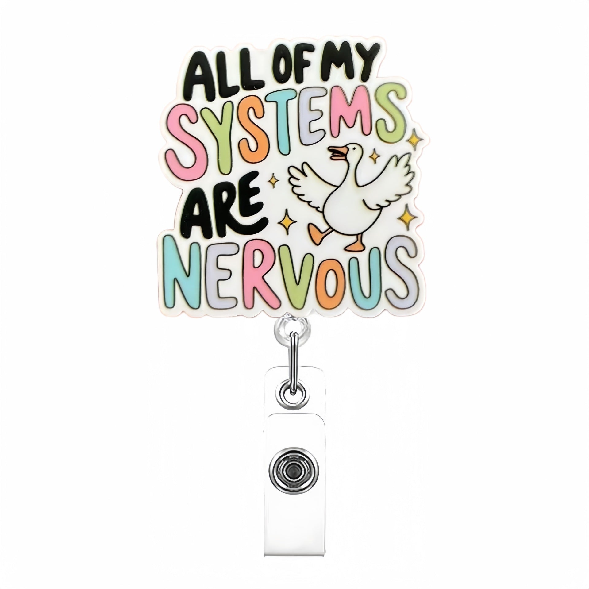 Wholesale Acrylic Fun Glitter Retractable Badge Keychain