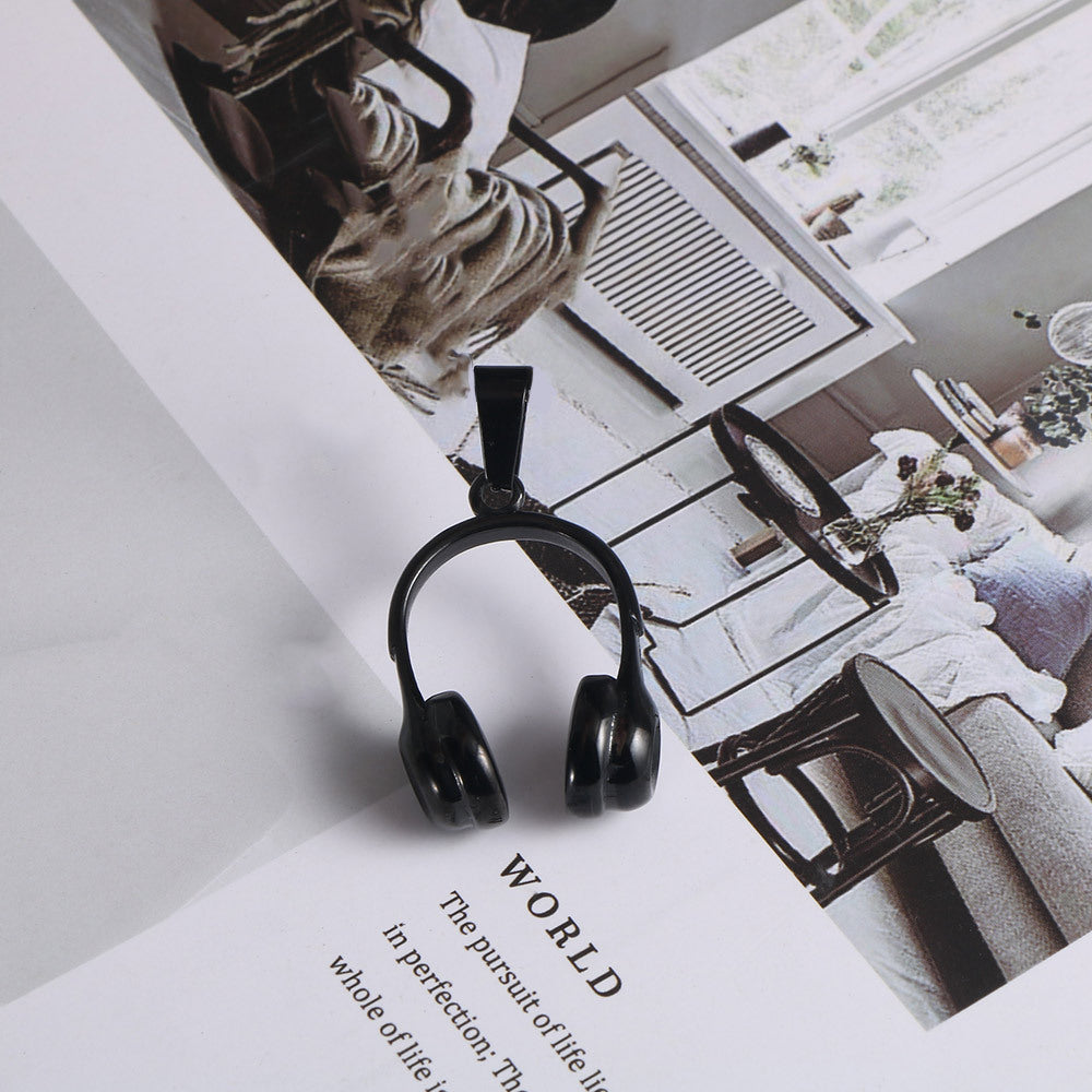 Wholesale Fashionable and simple music earphones titanium steel necklace