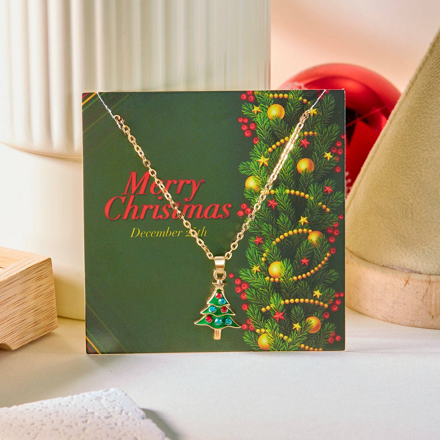 Wholesale Christmas Necklace Christmas Bell Snowflake Necklace