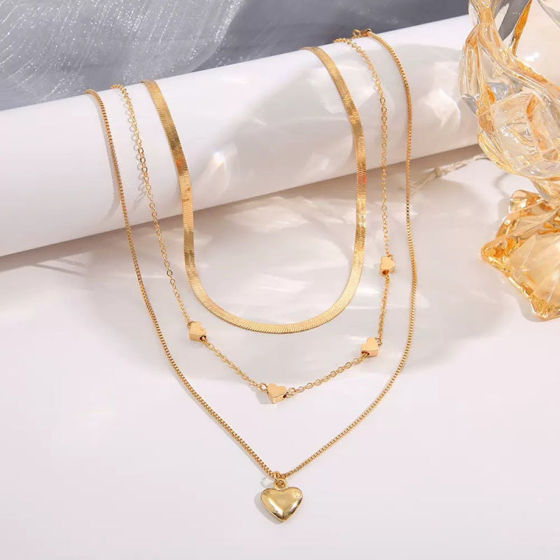Wholesale fashion love necklace all-match multi-layer necklace