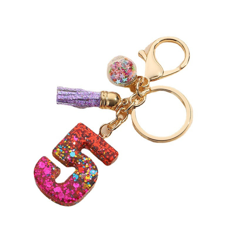 Wholesale Lucky Number Resin Keychain