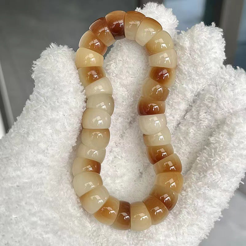 Wholesale Natural white jade bodhi root bracelet
