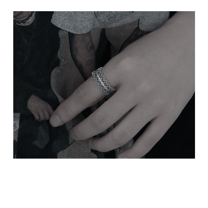 Wholesale Vintage Simple Palace Style Lace Element Zircon Inlay Hollow Ring