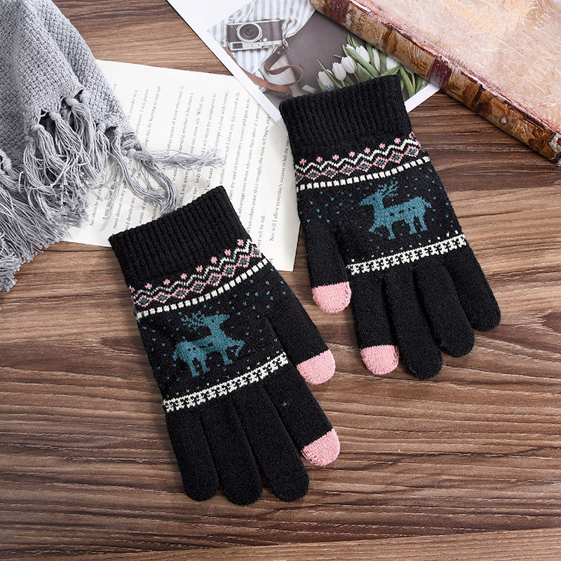 Wholesale Christmas Plush Knitted Gloves