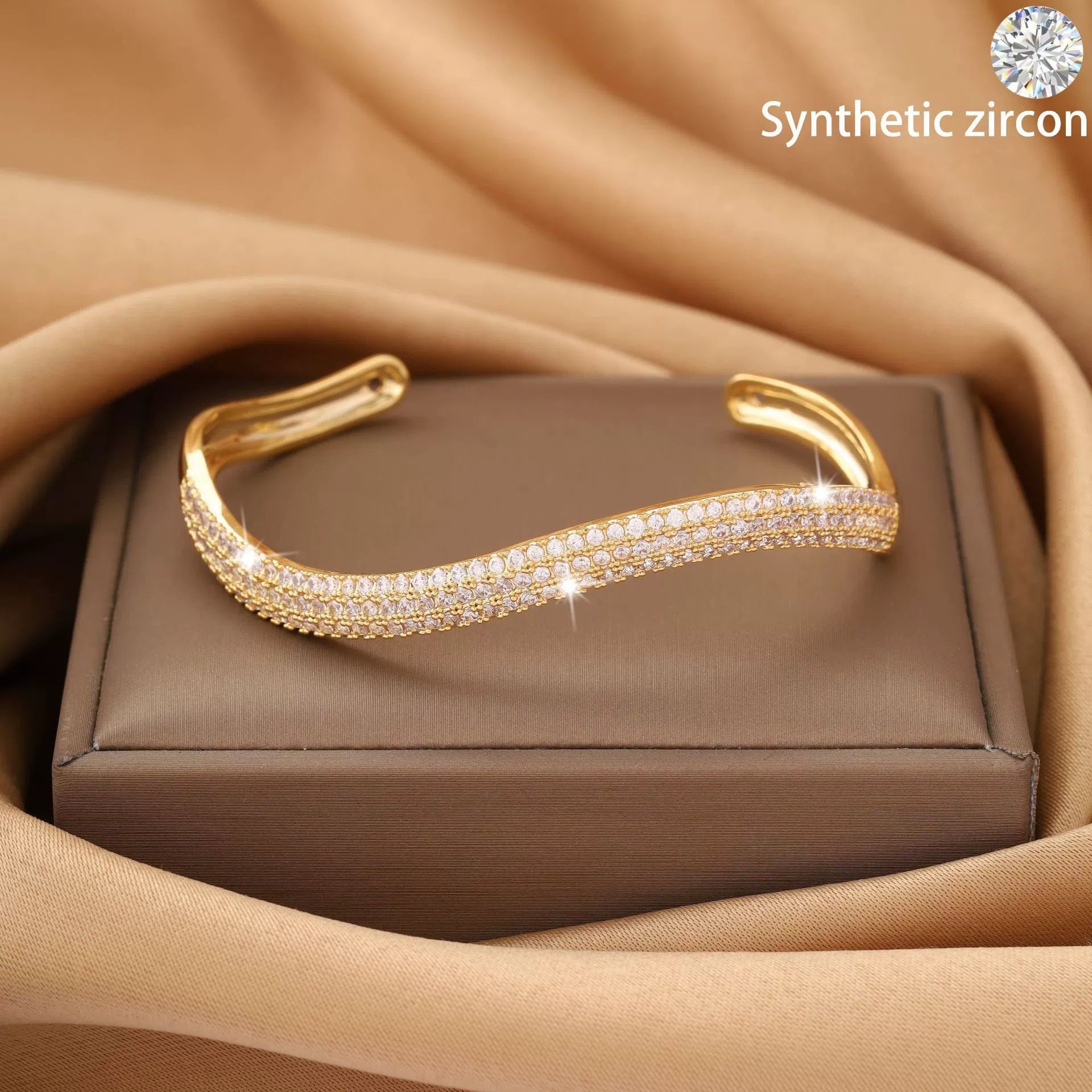 Wholesale Nail copper micro inlaid zircon open bracelet