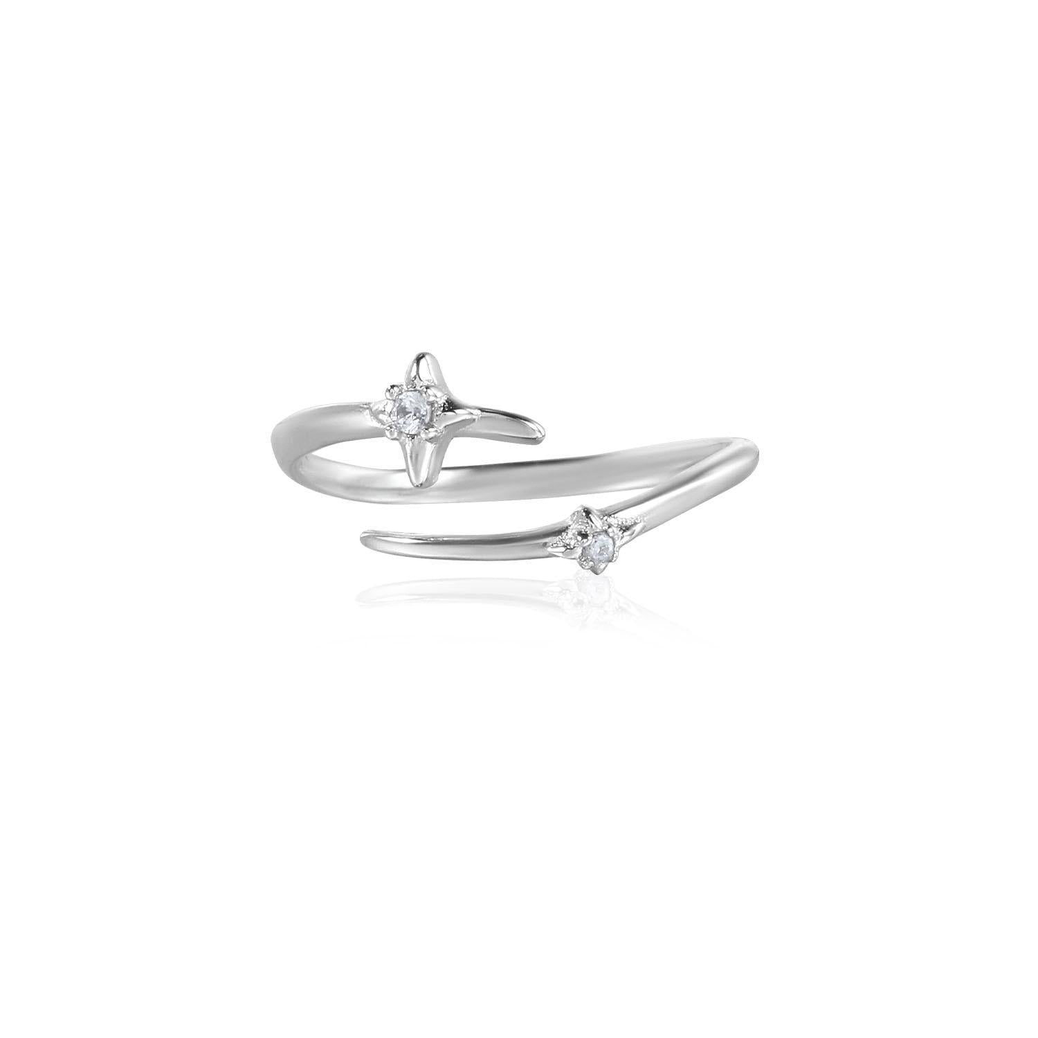 Wholesale Star orbit zircon non fading open ring