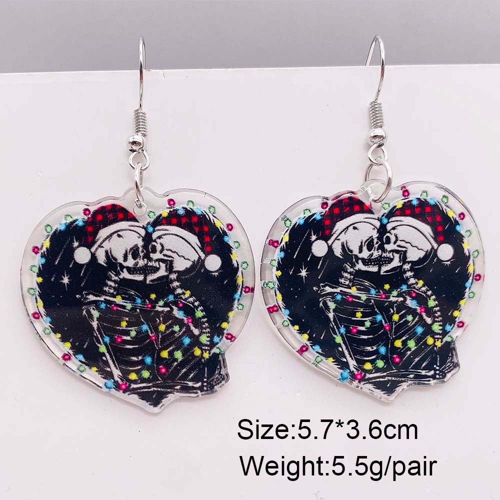 Wholesale Horror Christmas Gingerbread Man Skull Acrylic Earrings