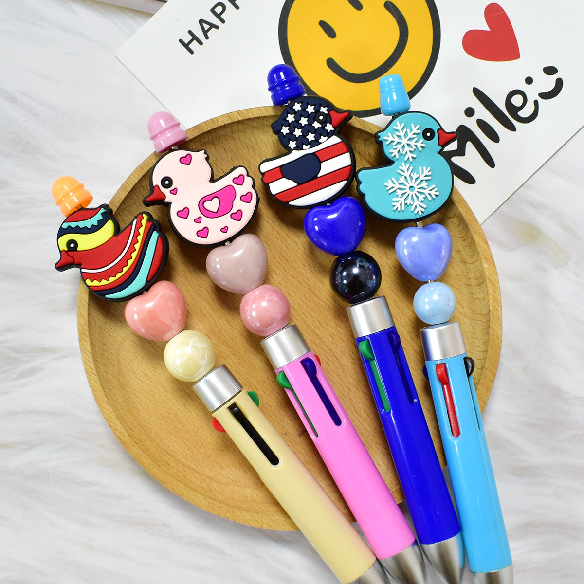 Wholesale Random 100pcs/pack   Cartoon duck beaded  Focal Beads