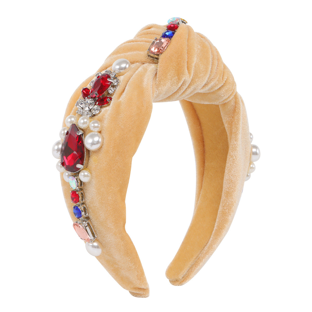 Wholesale Fabric Colored Diamond Pearl Hair Bands