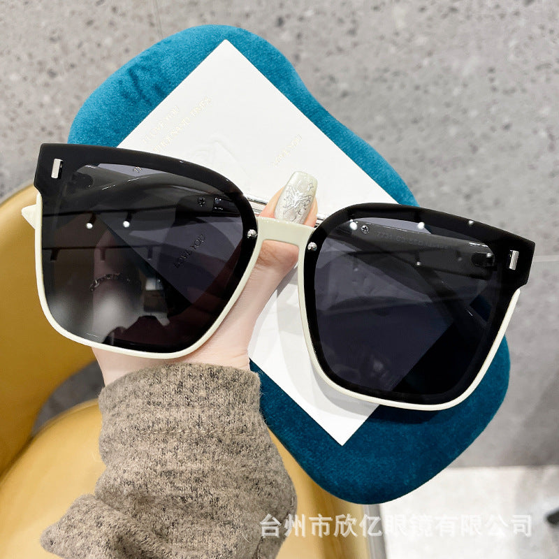 Wholesale  Square Large Frame Light Luxury High-Level Polarized Women's Sunglasses Chattering Anchor Cyber Celebrity Sunglasses