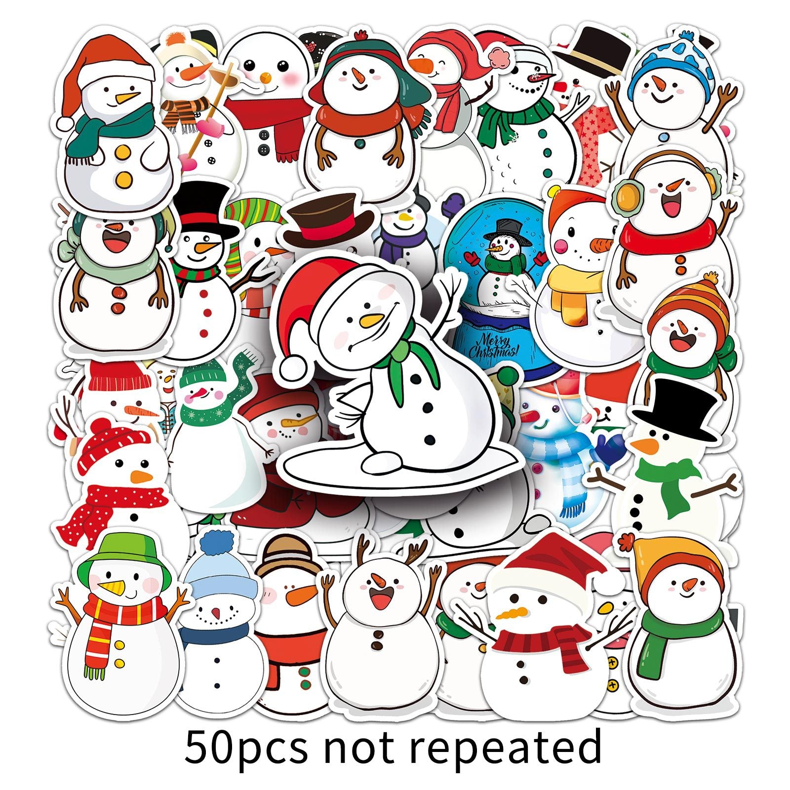 Wholesale 50pcs/ pack snowman graffiti cartoon  sticker waterproof