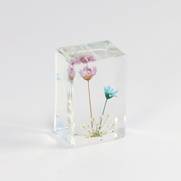 Wholesale 6pcs Creative Dripping Dried Flower Specimen Resin Ornaments