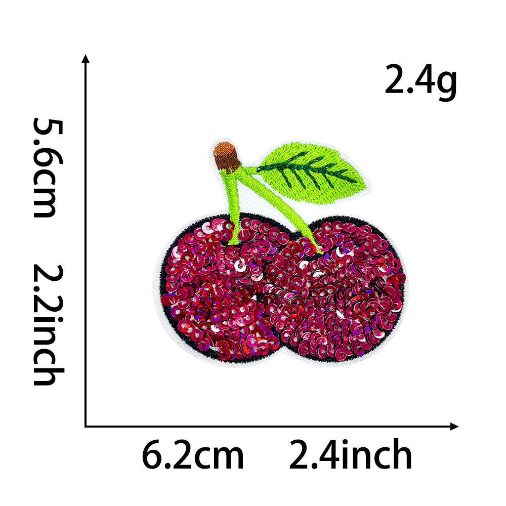 Wholesale Boutique Fruit Sequined Iron On Patches DIY Craft Supply For ets And Clothing