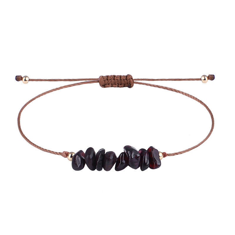 Wholesale Irregular Gravel Braided Wax Line Bohemian Style Bracelet