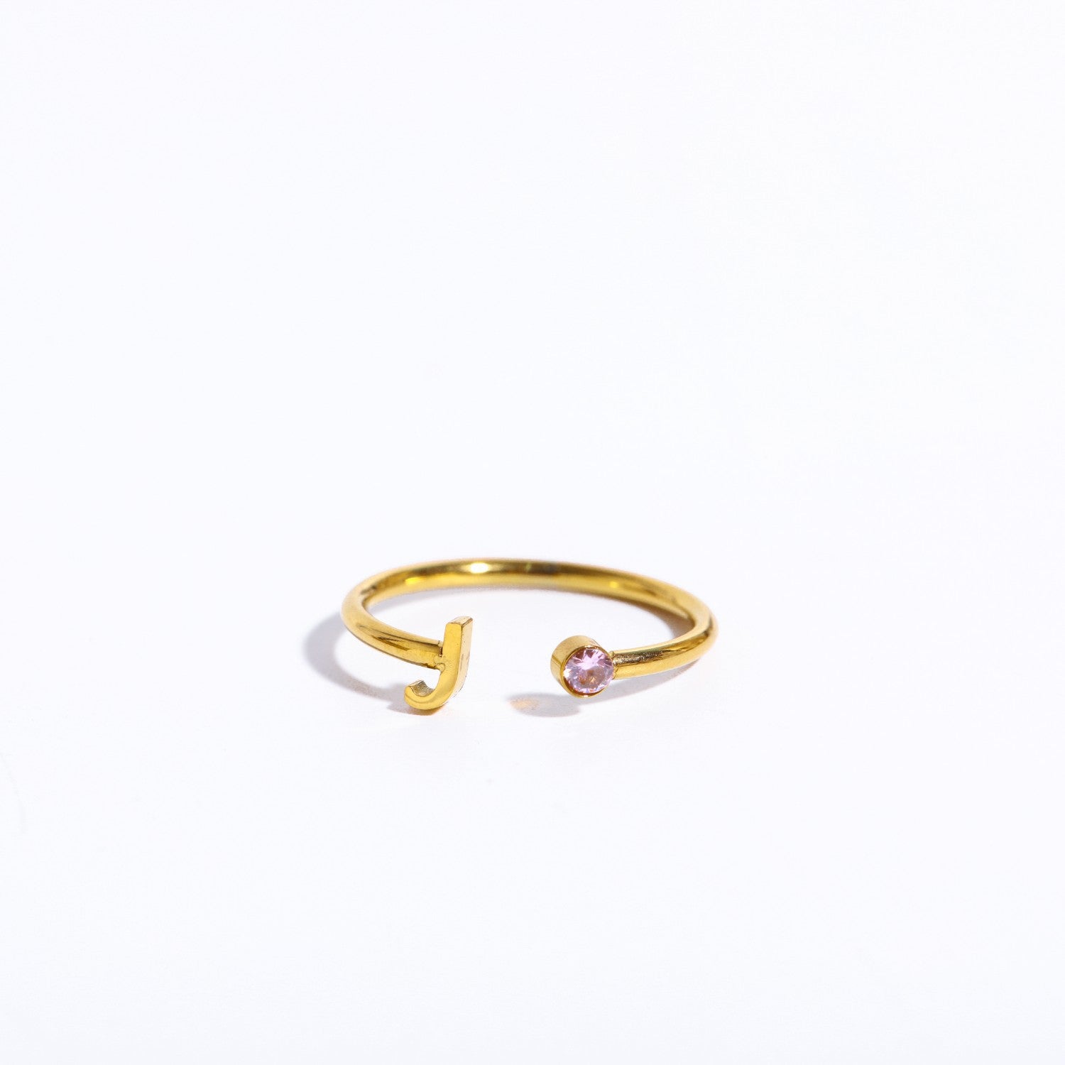 Titanium acero al por mayor 26 letras anillo abierto