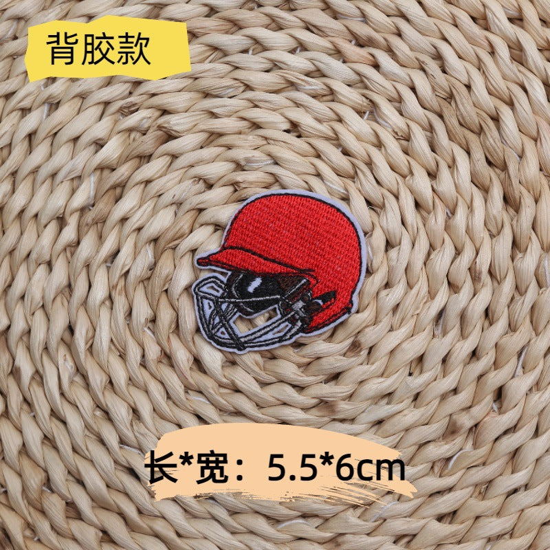 Wholesale 10pcs Team helmet baseball embroidery English square letters DIY Patches