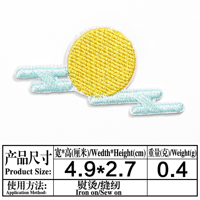 Wholesale Twill Embroidered Patches Rabbit Flower Moon Design DIY Craft Supply For Clothing Bags Towel Decoration