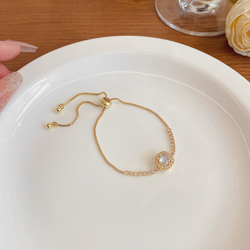 Wholesale Square Zircon Pull-out Bracelet