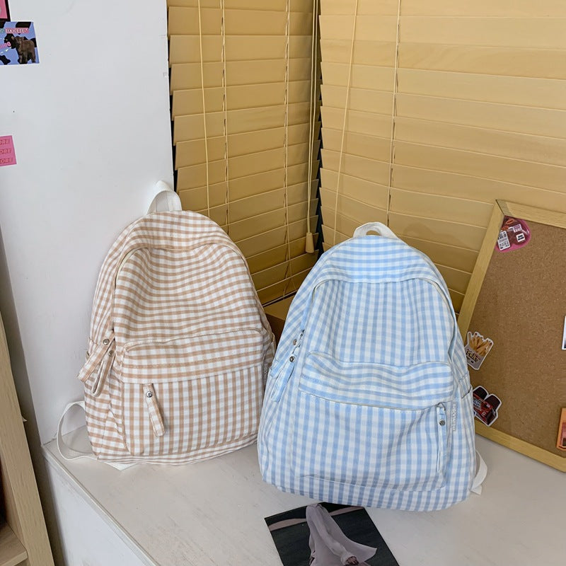 Wholesale Nylon Simple Checked Casual Backpacks