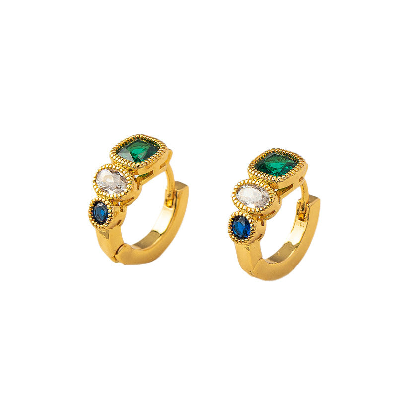 Wholesale Emerald Zircon Earrings