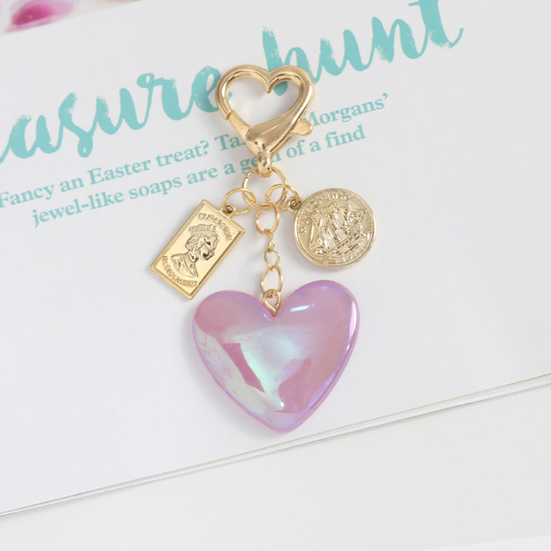 Wholesale Colorful Love Heart Metal Keychain