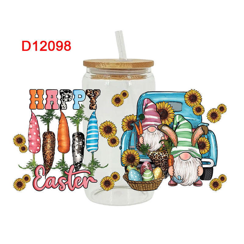 Wholesale Colorful Easter 16oz Cup UV DTF Wraps