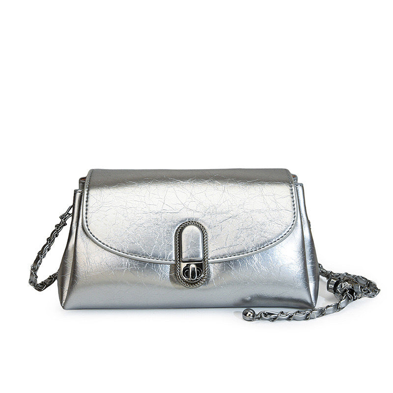 Wholesale Simple Chain Shiny Shoulder Crossbody Small Square Bag