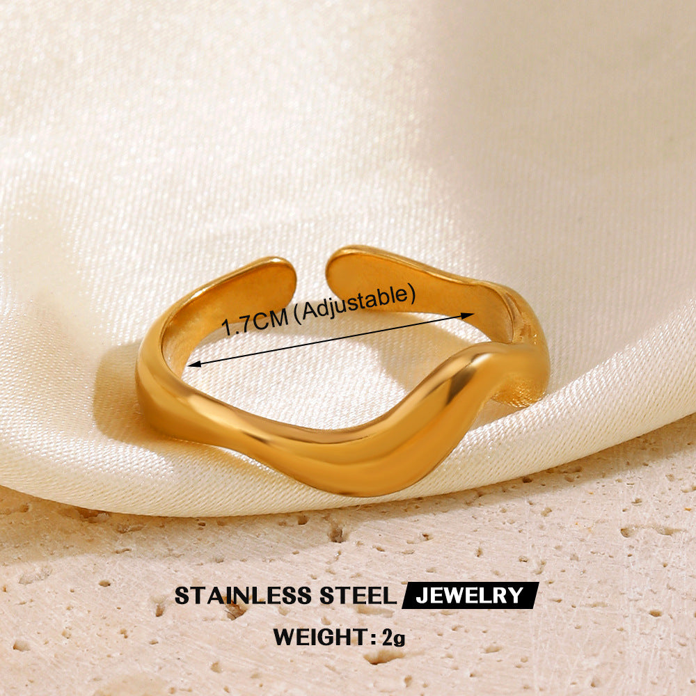 Wholesale Popular Stainless Steel Love Women's Personality Hip Hop Line  Ring