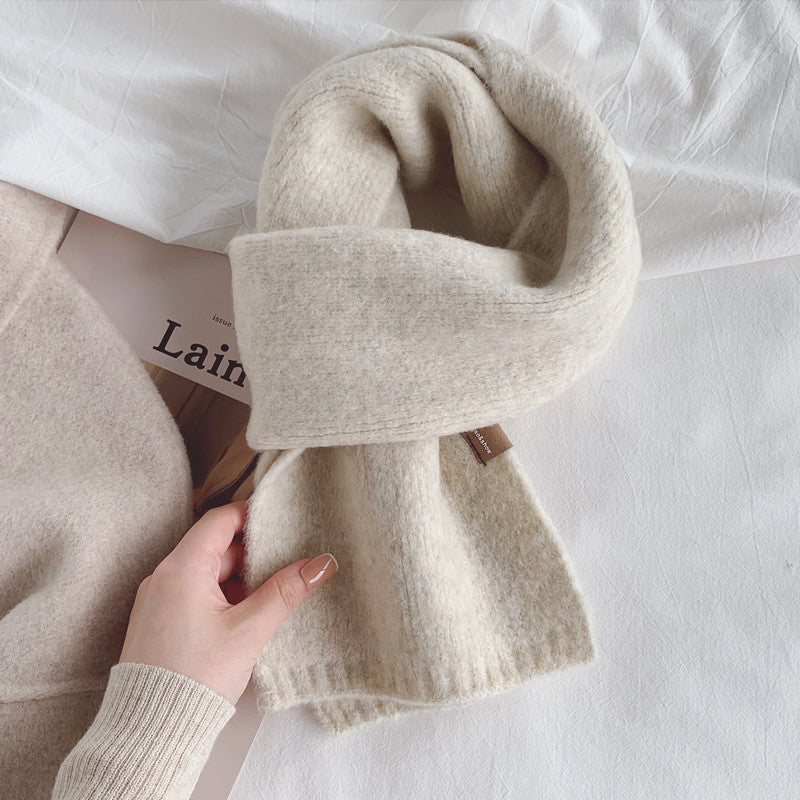 Wholesale Wool Blended Knitted Solid Colored Wool Scarves