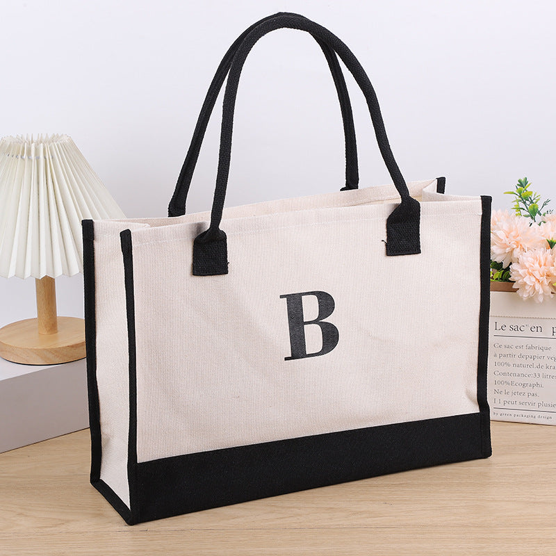 Wholesale Canvas Hand Letters Thickened Shopping Tote Bag