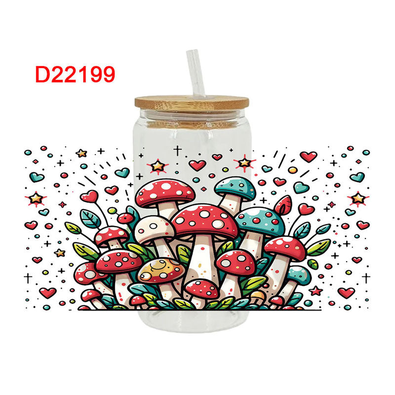 Wholesale Cartoon Cute Forest Style Plant Theme 16oz Cup UV DTF Wraps