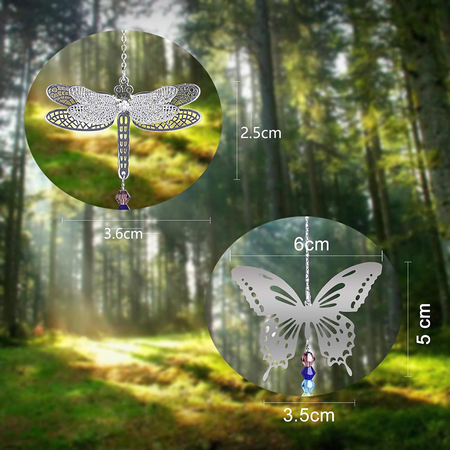Wholesale Crystal Ball Prism Rainbow Maker Butterfly Dragonfly Pendant