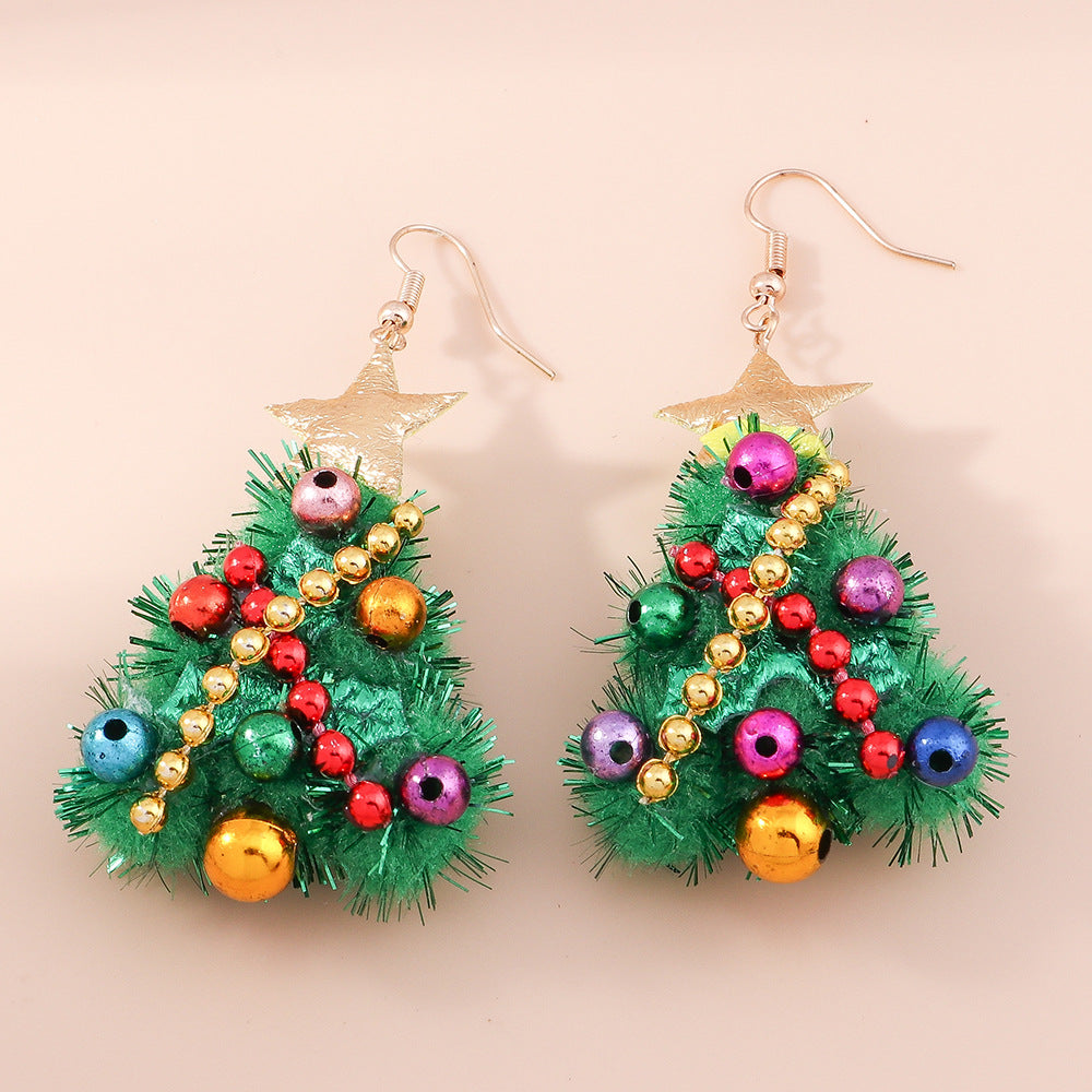 Wholesale Christmas Tree Diy Felt Plastic Earrings
