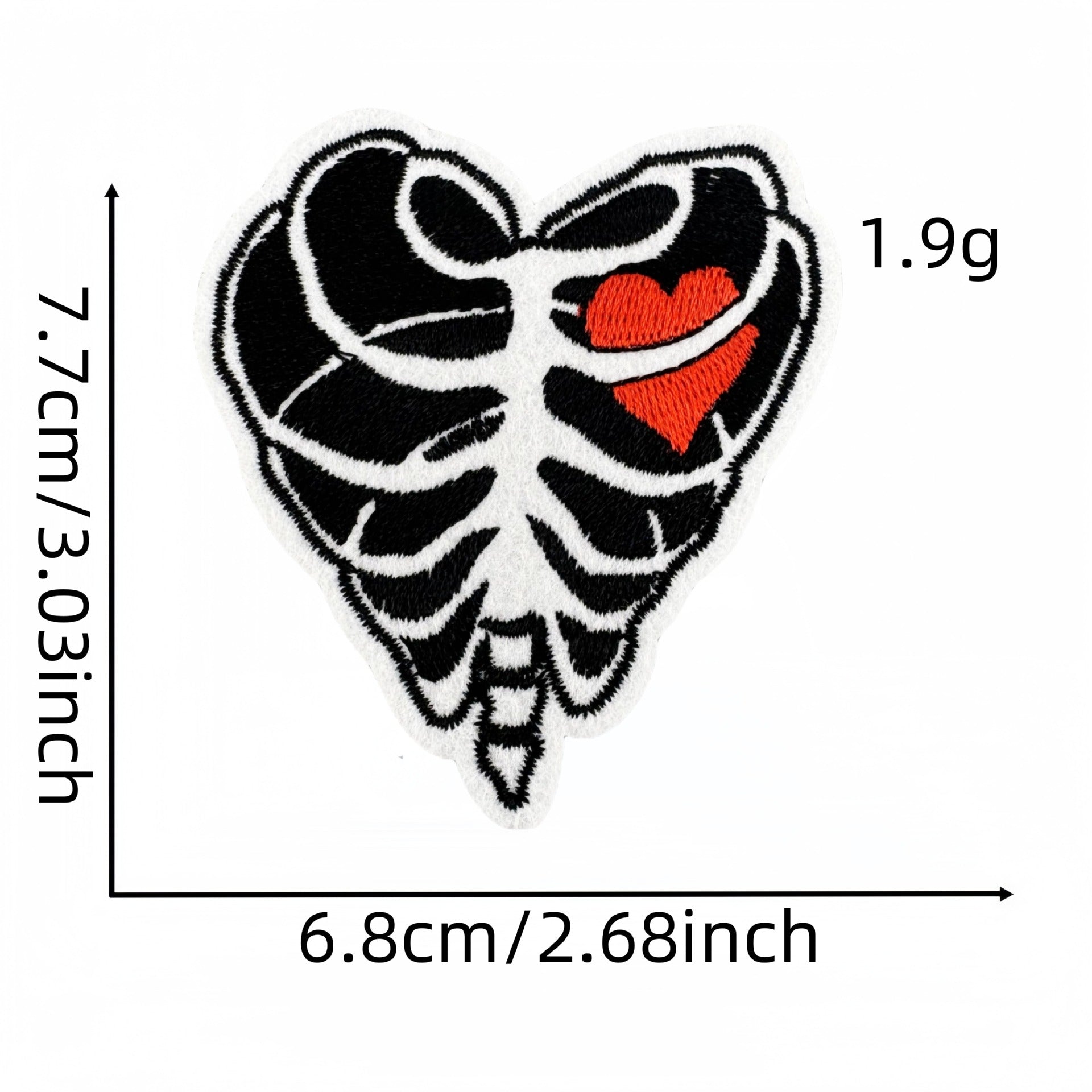 Wholesale Polyester Embroidered Patch Punk Horror Black White Chic DIY Decorative Accessory For Shoes Hats