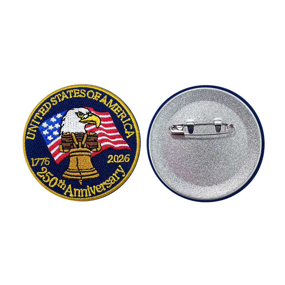 Wholesale 250Th Anniversary Bald Eagle Liberty Bell American Flag Iron On Embroidered Patch For Coats
